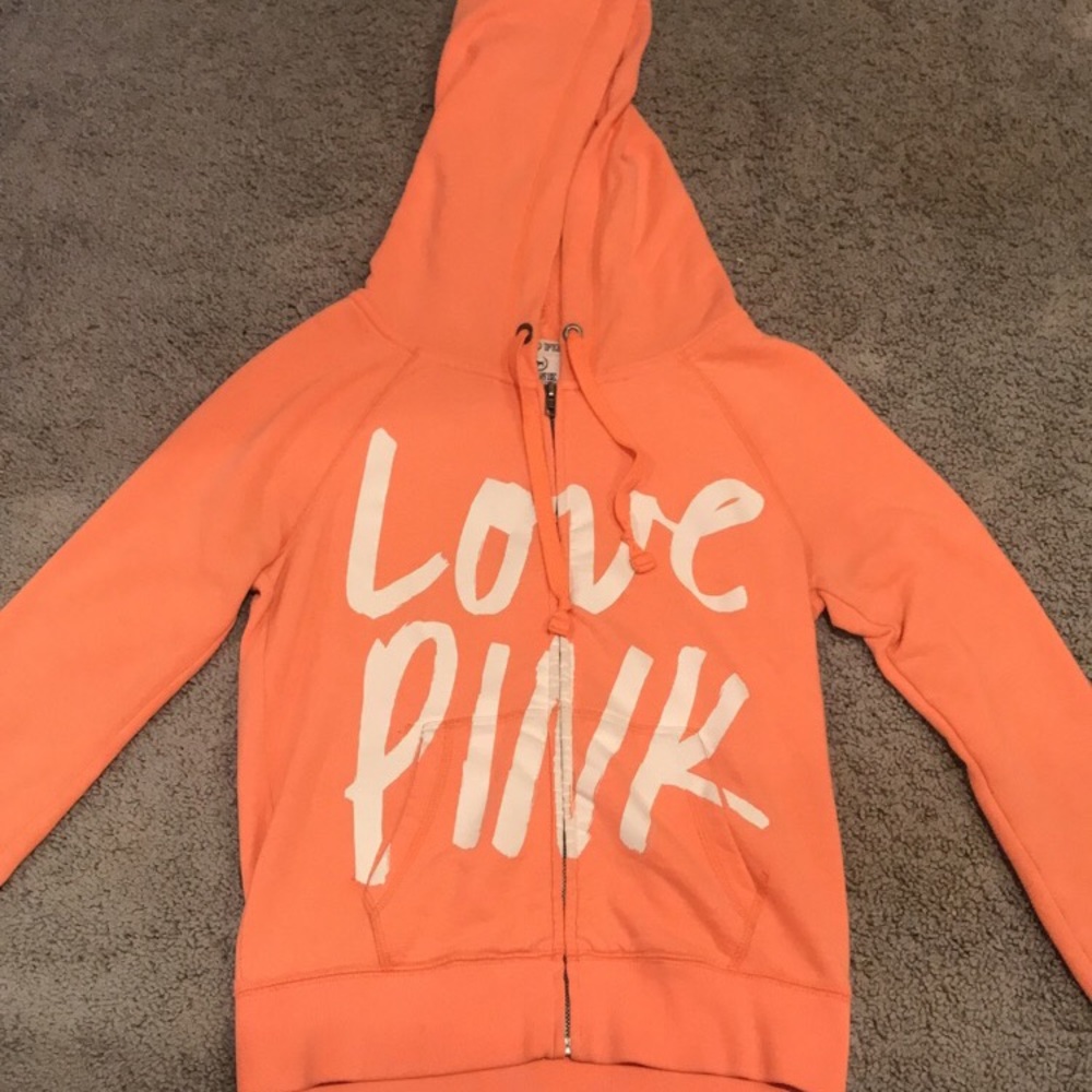 VICTORIA’S SECRET pink zip up hoodie (XS) like new